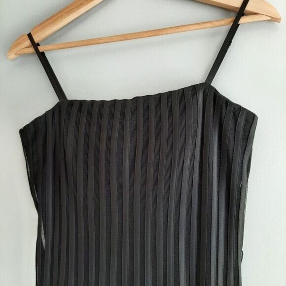 FRANK LYMAN Fit & Flare Midi Dress Black Mesh & Ribbon Sz 4 - Picture 10 of 16